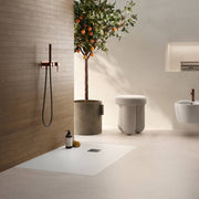 Piatto doccia in ceramica alta pressione effetto levigato 120x70 colore bianco Petra H3