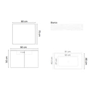 Mobile bagno sospeso con specchiera e lavabo modello Dalila - Bianco by CeramicStore | Lo specialista del tuo bagno