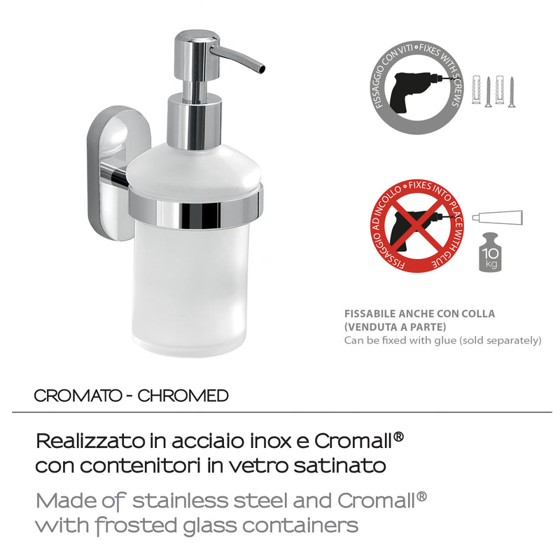 Dosasapone in Acciaio Inox con erogatore in acciaio cromato Gedy serie Febo - Cromato by CeramicStore | Lo specialista del tuo bagno
