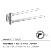 Portasalviette a snodo in Acciaio Inox Gedy serie Febo - Cromato by CeramicStore | Lo specialista del tuo bagno