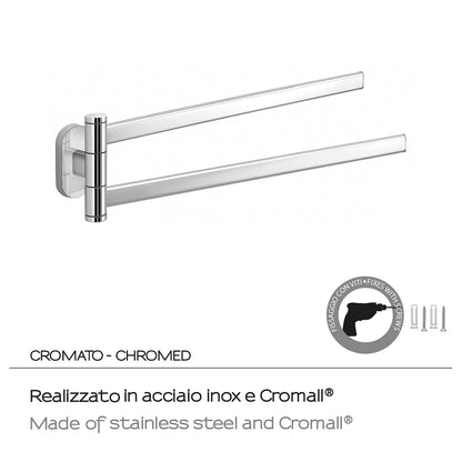 Portasalviette a snodo in Acciaio Inox Gedy serie Febo - Cromato by CeramicStore | Lo specialista del tuo bagno