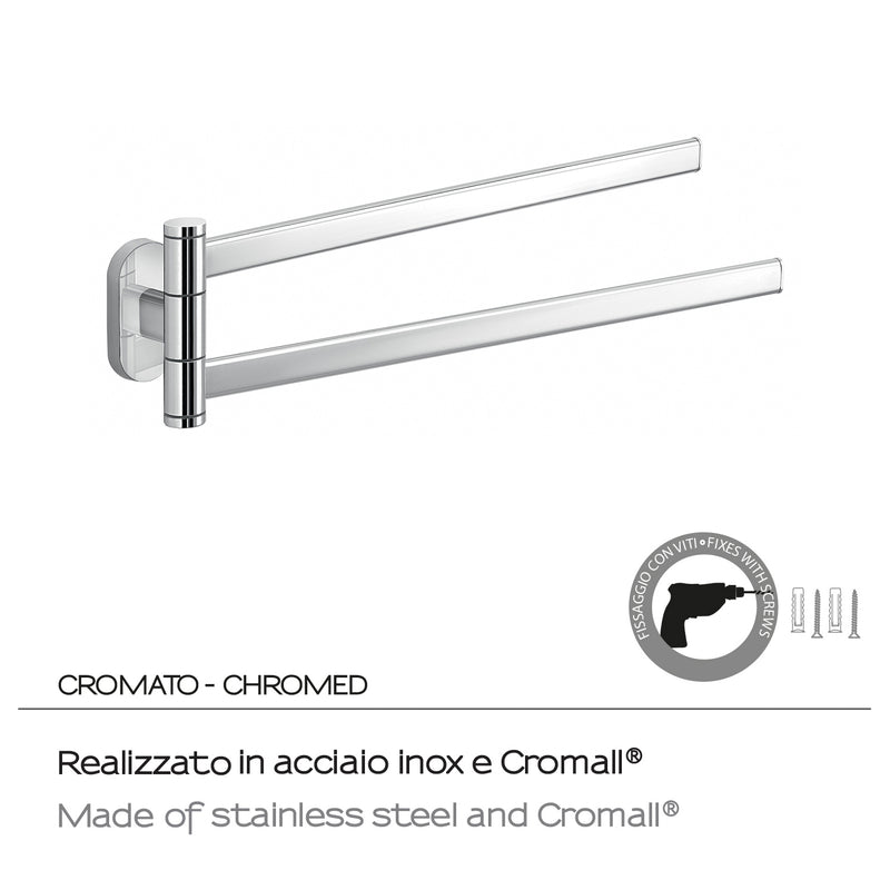 Portasalviette a snodo in Acciaio Inox Gedy serie Febo - Cromato by CeramicStore | Lo specialista del tuo bagno