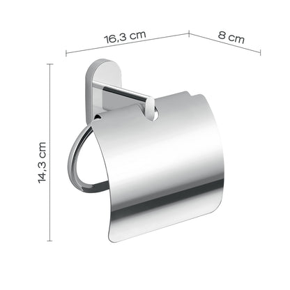 Portarotolo coperto in Acciaio Inox Gedy serie Febo - Cromato