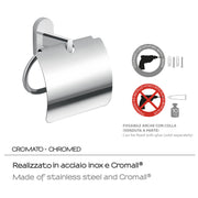 Portarotolo coperto in Acciaio Inox Gedy serie Febo - Cromato