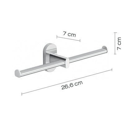 Portarotolo doppio in Acciaio Inox Gedy serie Febo - Cromato