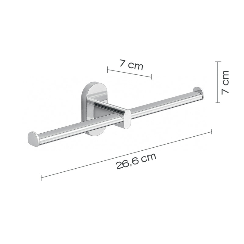 Portarotolo doppio in Acciaio Inox Gedy serie Febo - Cromato