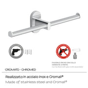 Portarotolo doppio in Acciaio Inox Gedy serie Febo - Cromato