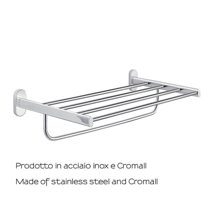 Mensola portasciugamani doppia in Acciaio Inox Gedy serie Febo - Cromato by CeramicStore | Lo specialista del tuo bagno