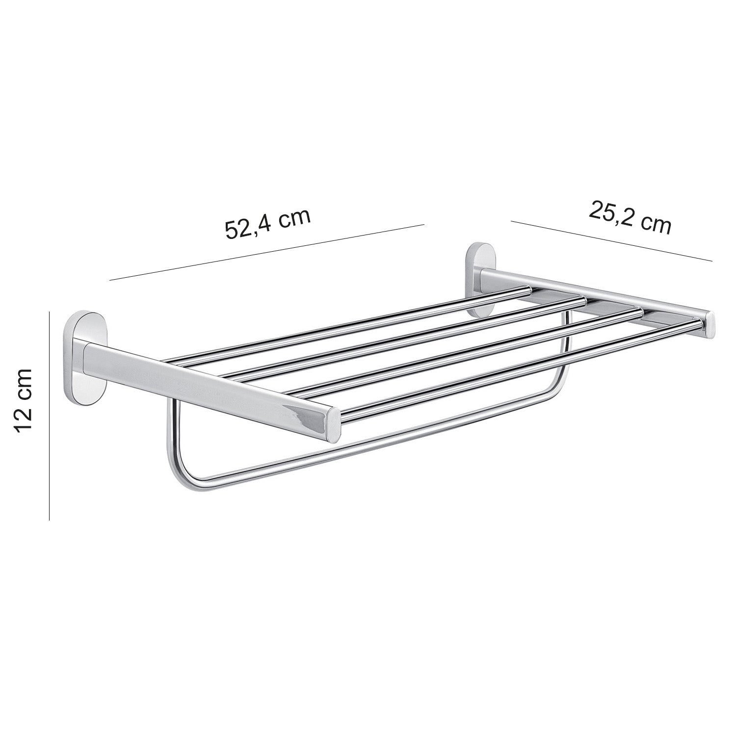 Mensola portasciugamani doppia in Acciaio Inox Gedy serie Febo - Cromato by CeramicStore | Lo specialista del tuo bagno