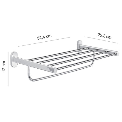Mensola portasciugamani doppia in Acciaio Inox Gedy serie Febo - Cromato by CeramicStore | Lo specialista del tuo bagno