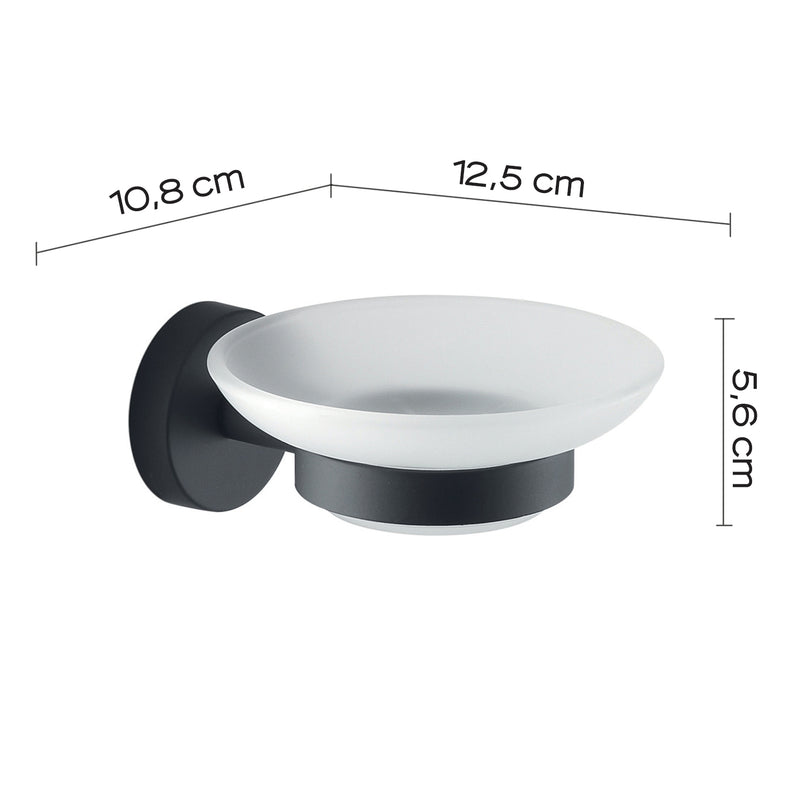 Portasapone a muro in Acciaio Inox Eros di Gedy - Nero Matt by CeramicStore | Lo specialista del tuo bagno