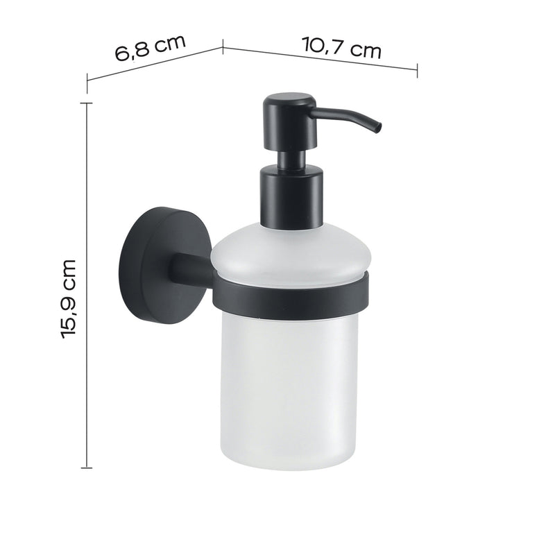 Dosasapone a muro in Acciaio Inox Eros di Gedy - Nero Matt by CeramicStore | Lo specialista del tuo bagno