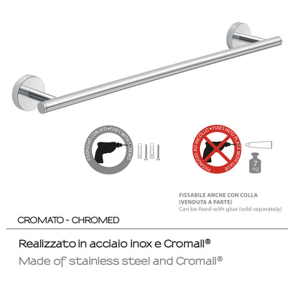 Portasalviette 45 cm a muro in Acciaio Inox Eros di Gedy - Cromato by CeramicStore | Lo specialista del tuo bagno