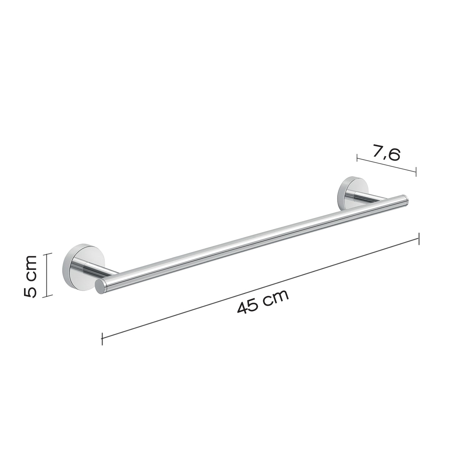 Portasalviette 45 cm a muro in Acciaio Inox Eros di Gedy - Cromato by CeramicStore | Lo specialista del tuo bagno