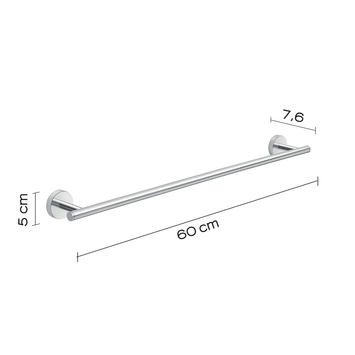 Portasalviette 60 cm a muro in Acciaio Inox Eros di Gedy - Cromato by CeramicStore | Lo specialista del tuo bagno