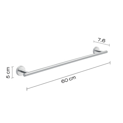 Portasalviette 60 cm a muro in Acciaio Inox Eros di Gedy - Cromato by CeramicStore | Lo specialista del tuo bagno
