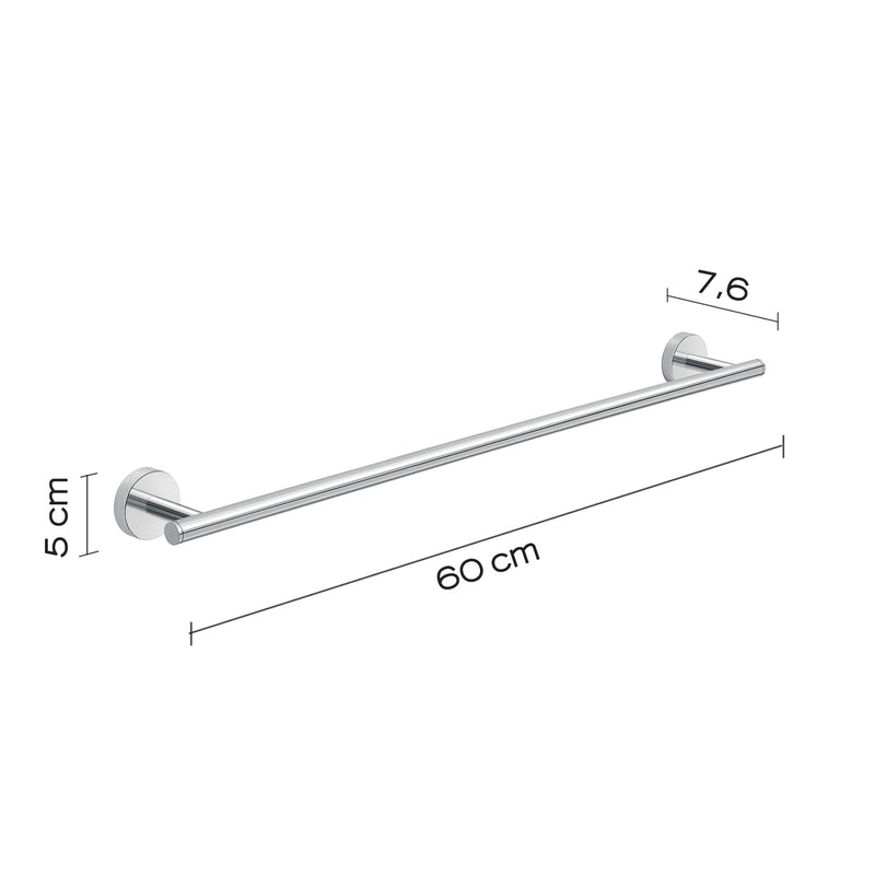 Portasalviette 60 cm a muro in Acciaio Inox Eros di Gedy - Cromato by CeramicStore | Lo specialista del tuo bagno