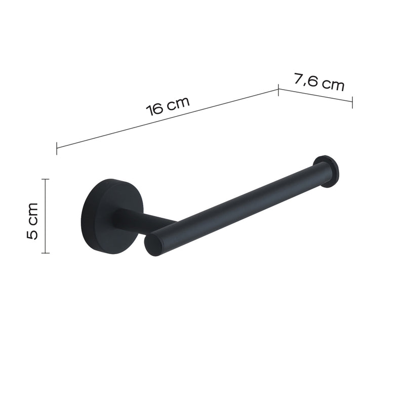 Portarotolo a muro in Acciaio Inox Eros di Gedy - Nero Matt