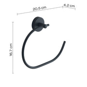 Portasalviette ad anello a muro in Acciaio Inox Eros di Gedy - Nero Matt by CeramicStore | Lo specialista del tuo bagno