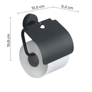 Portarotolo a muro coperto in Acciaio Inox Eros di Gedy - Nero Matt