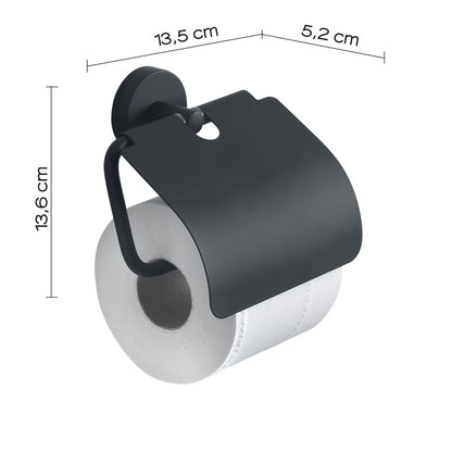 Portarotolo a muro coperto in Acciaio Inox Eros di Gedy - Nero Matt