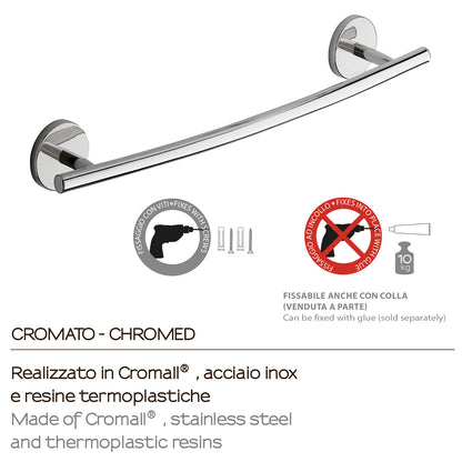 Portasalviette 45 cm a muro Vermont Pro di Gedy - Cromato by CeramicStore | Lo specialista del tuo bagno