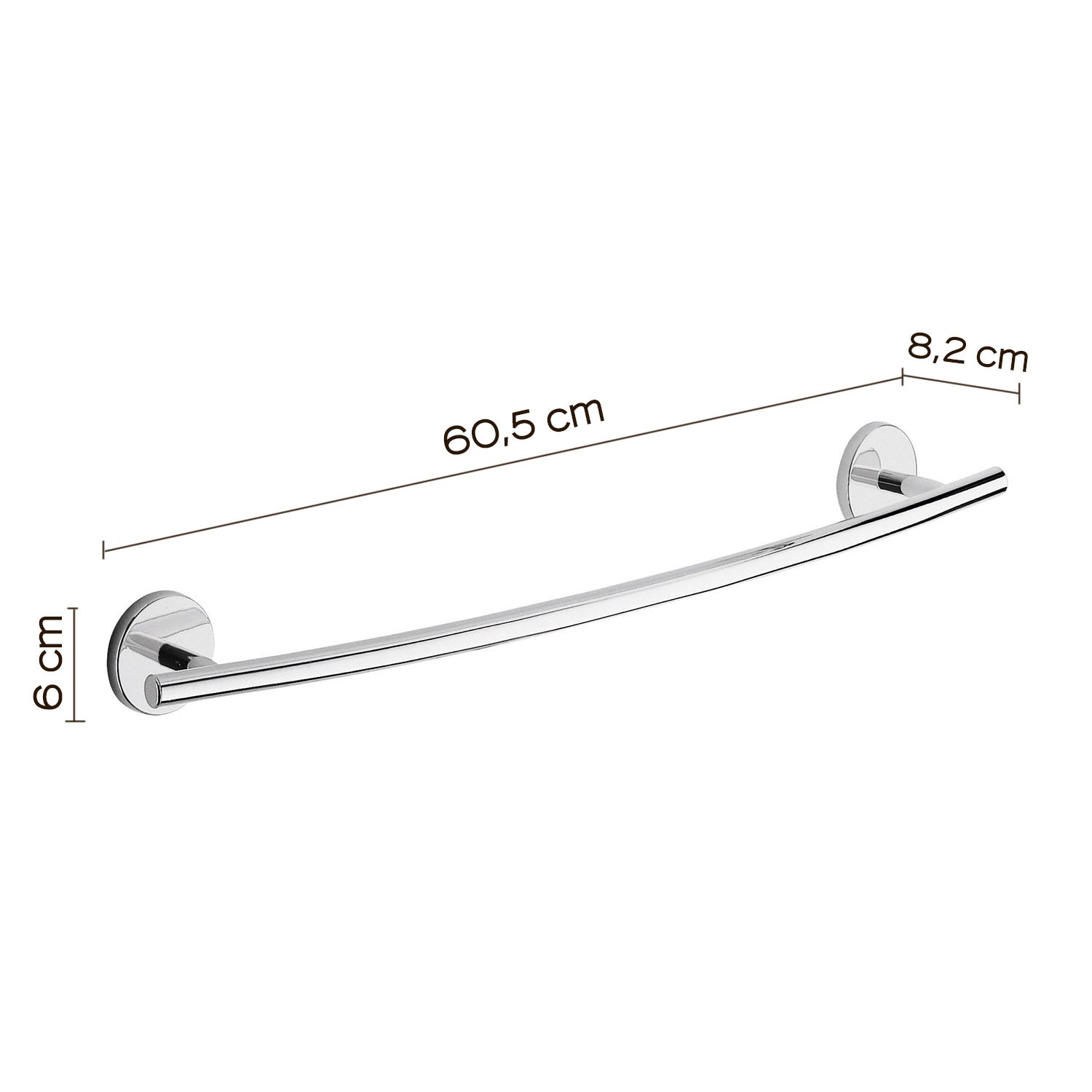 Portasalviette 60 cm a muro Vermont Pro di Gedy - Cromato by CeramicStore | Lo specialista del tuo bagno