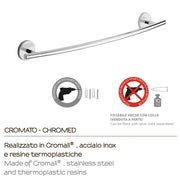 Portasalviette 60 cm a muro Vermont Pro di Gedy - Cromato by CeramicStore | Lo specialista del tuo bagno