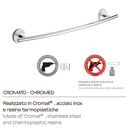 Portasalviette 60 cm a muro Vermont Pro di Gedy - Cromato by CeramicStore | Lo specialista del tuo bagno