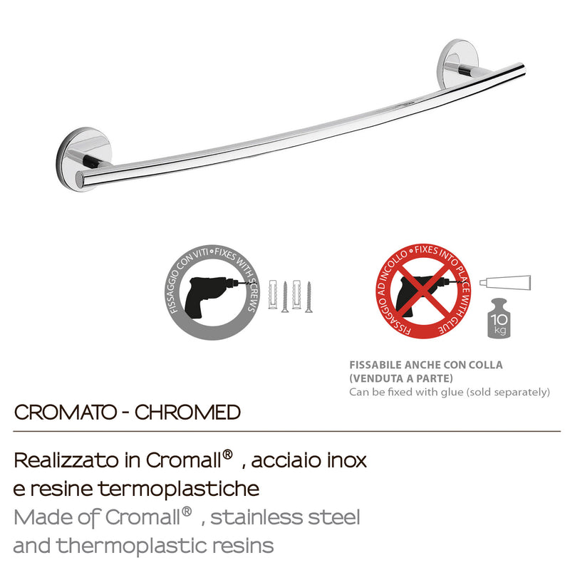 Portasalviette 60 cm a muro Vermont Pro di Gedy - Cromato by CeramicStore | Lo specialista del tuo bagno