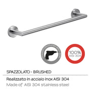 Portasalviette 45 cm in Acciaio Inox AISI 304 Gedy serie Project - Spazzolato by CeramicStore | Lo specialista del tuo bagno