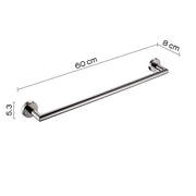 Portasalviette 60 cm in Acciaio Inox AISI 304 Gedy serie Project - Lucido by CeramicStore | Lo specialista del tuo bagno
