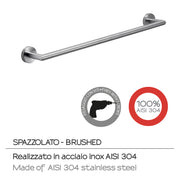 Portasalviette 60 cm in Acciaio Inox AISI 304 Gedy serie Project - Spazzolato by CeramicStore | Lo specialista del tuo bagno