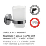 Portaspazzolini in Acciaio Inox AISI 304 Gedy serie Project - Spazzolato by CeramicStore | Lo specialista del tuo bagno
