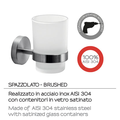 Portaspazzolini in Acciaio Inox AISI 304 Gedy serie Project - Spazzolato by CeramicStore | Lo specialista del tuo bagno