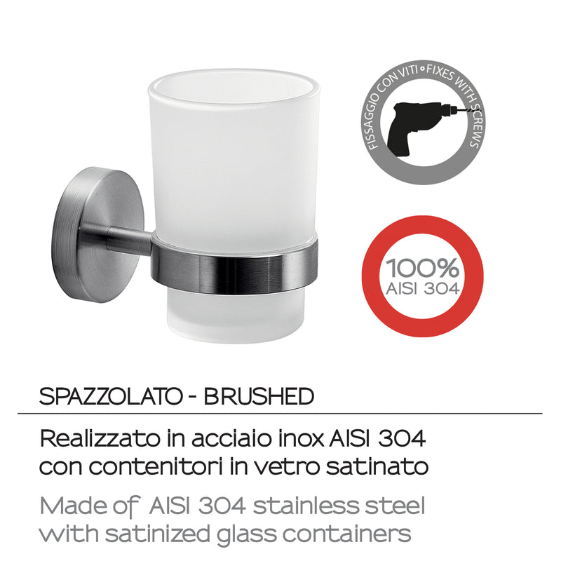 Portaspazzolini in Acciaio Inox AISI 304 Gedy serie Project - Spazzolato by CeramicStore | Lo specialista del tuo bagno