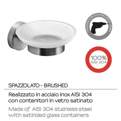 Portasapone in Acciaio Inox AISI 304 Gedy serie Project - Spazzolato by CeramicStore | Lo specialista del tuo bagno