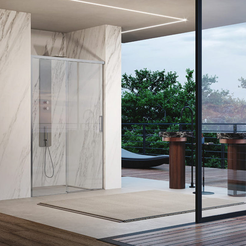 Porta doccia scorrevole sinistra cm 110 modello Lauren in cristallo temperato mm 8 by CeramicStore | Lo specialista del tuo bagno