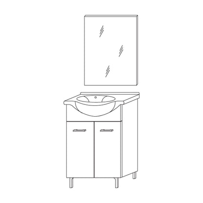 Mobile bagno RUBINO con lavabo specchio e lampada cm 56,5 x 42,5 x h 86 by CeramicStore | Lo specialista del tuo bagno