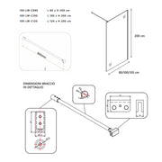 Parete doccia Walk-in DocciaGo modello Clever 120 cm lato frontale con supporto by CeramicStore | Lo specialista del tuo bagno