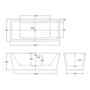 Vasca da bagno Azzurra serie Build 180x80x60 cm - Bianco lucido by CeramicStore | Lo specialista del tuo bagno