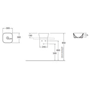 Lavabo da appoggio Azzurra serie Build 30x30 cm - Bianco lucido