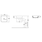 Lavabo da appoggio Azzurra serie Build 43x43 cm - Bianco lucido