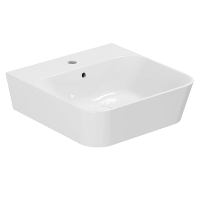 Lavabo sospeso/appoggio Azzurra serie Build 50x50 cm - Bianco lucido
