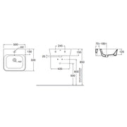 Lavabo sospeso/appoggio Azzurra serie Build 50x50 cm - Bianco lucido