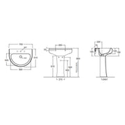 Lavabo con colonna Azzurra serie Charme 70x51xH85