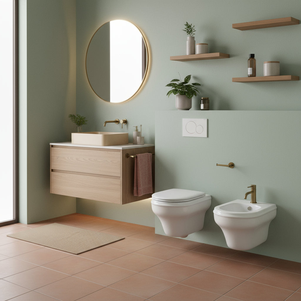 Sanitari classici sospesi Ceramica Azzurra Charme wc con sedile soft close e bidet