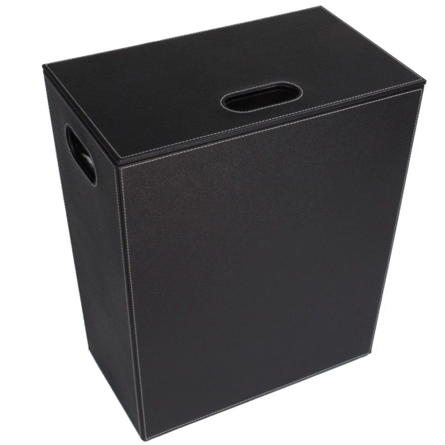 Cesto Porta Biancheria in eco pelle koh-i-noor colore nero by CeramicStore | Lo specialista del tuo bagno