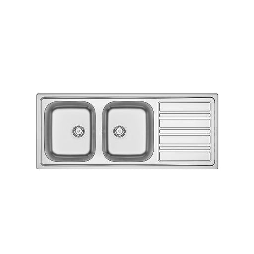 Lavello da cucina in acciaio inox modello LS06 con sgocciolatoio a destra 120x50 cm by CeramicStore | Lo specialista del tuo bagno