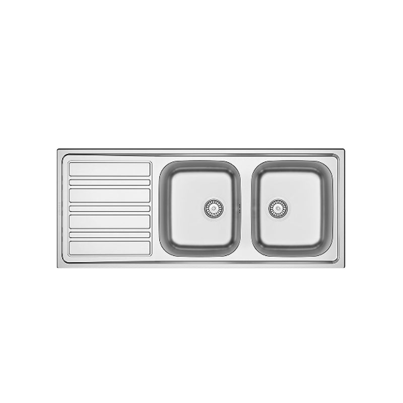 Lavello da cucina in acciaio inox modello LS06 con sgocciolatoio a sinistra 120x50 cm by CeramicStore | Lo specialista del tuo bagno